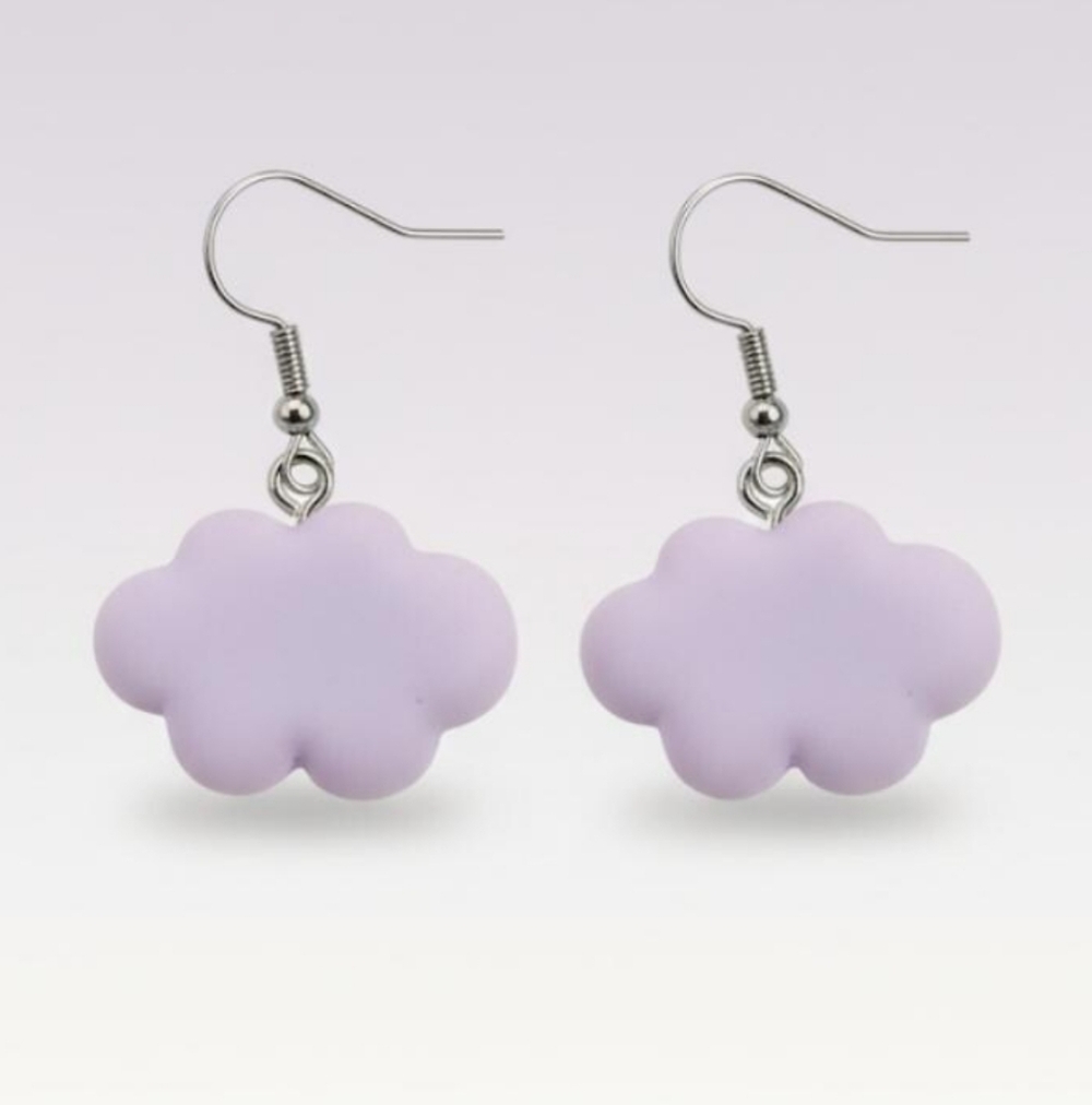 Purple‎ Cloud Earrings NWOT